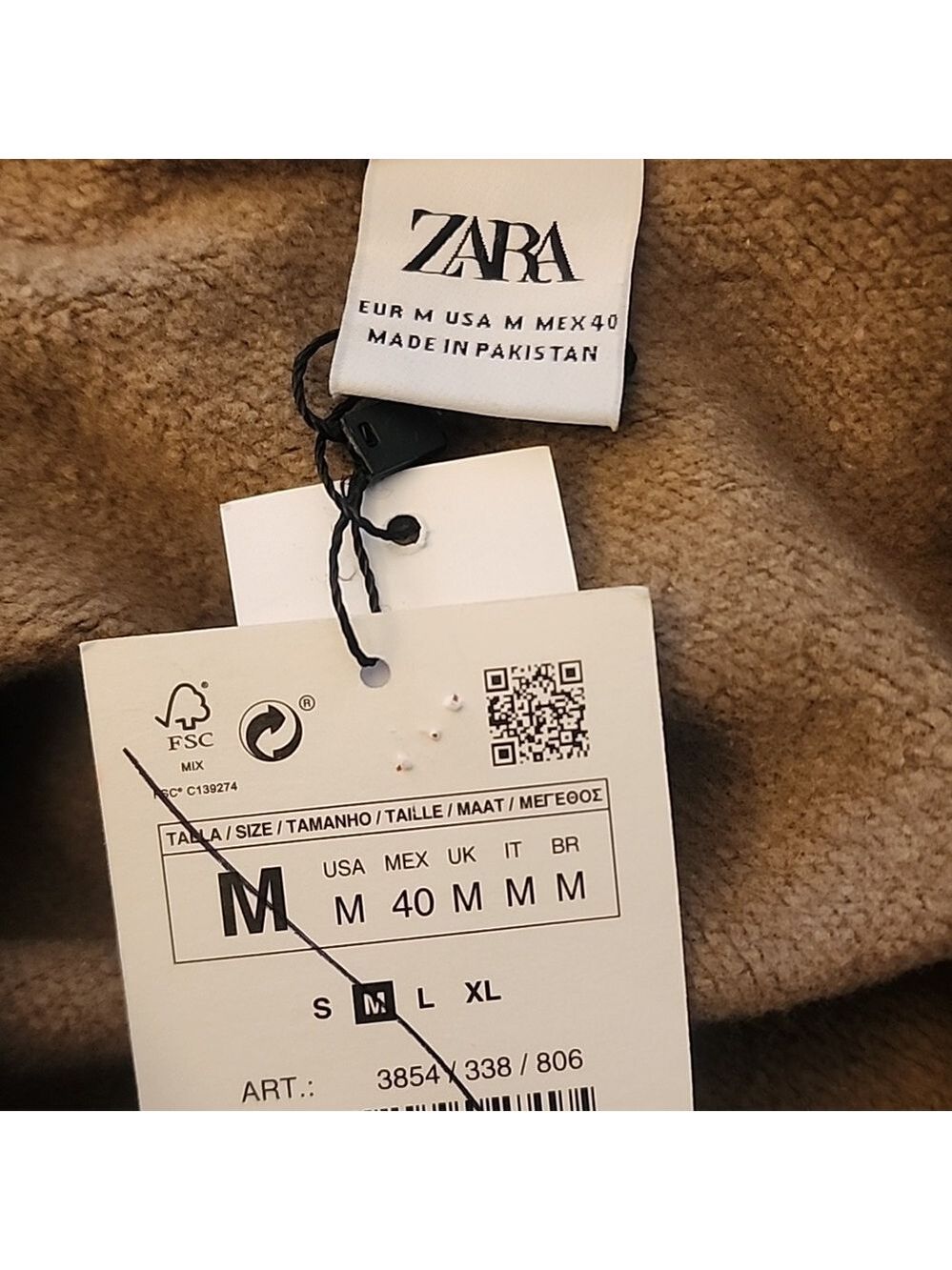 NWT Zara Men Bomber Jacket in Stone, Size M - Picture 9 of 10